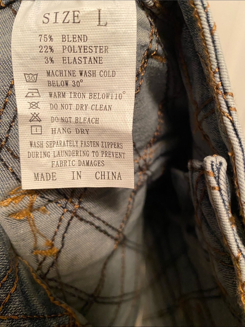 Gobles Quilted-Pattern Denim Mini Skirt…size L - Picture 4 of 5